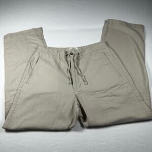 Paradise Shores Linen Cotton Blend Wide Leg Pants Men 32x30